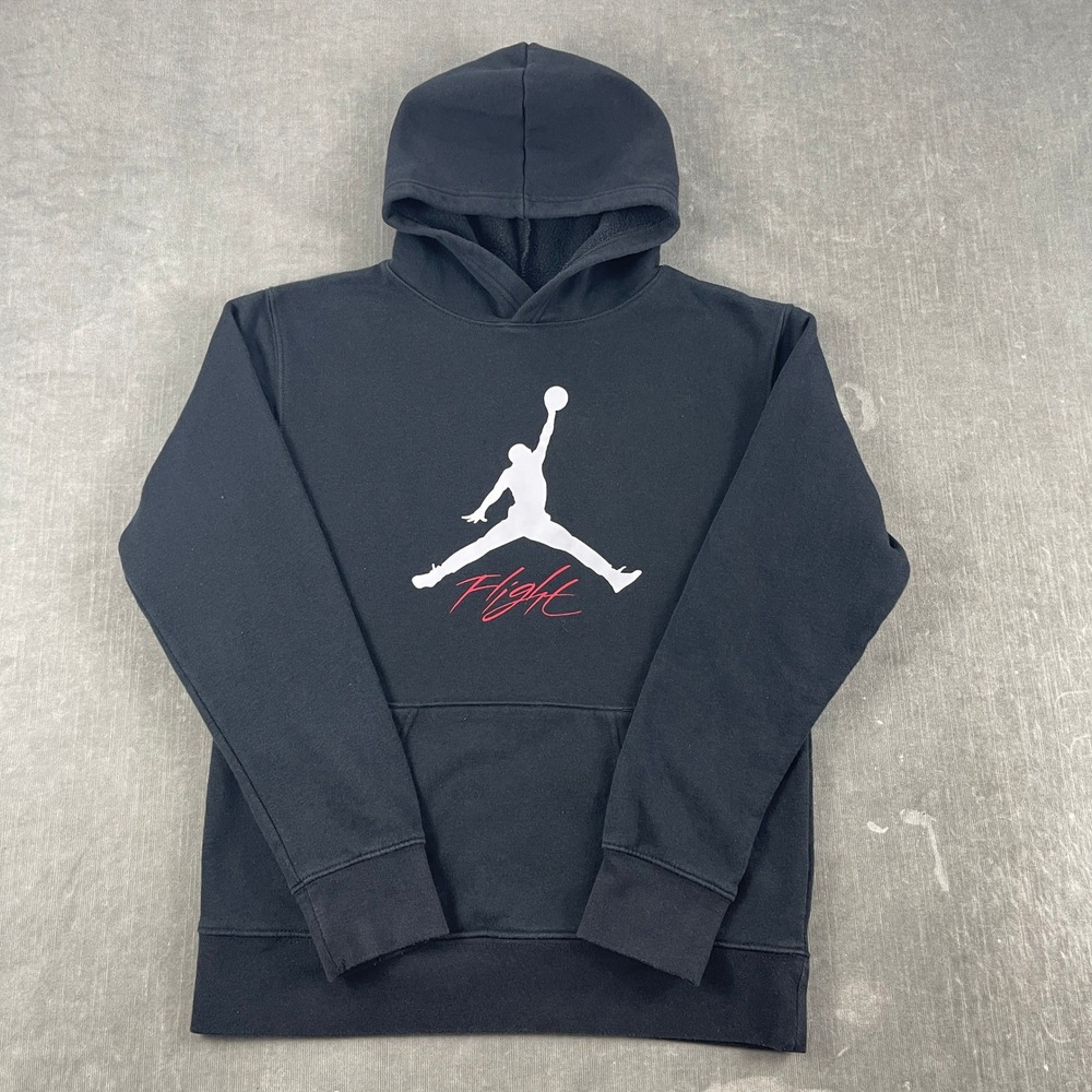 Jordan Kids Large Black Hoodie Jumpman Flight Graphic Pullover C784-023 324